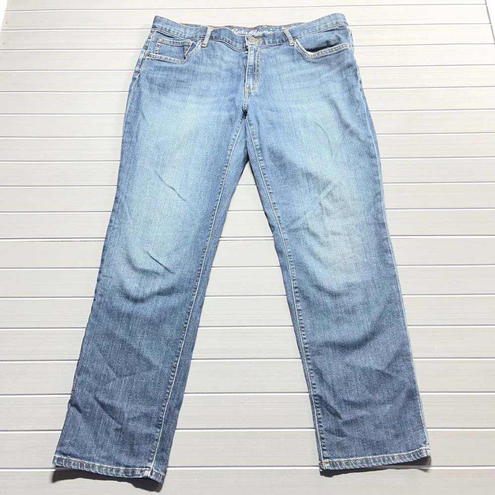 Eddie Bauer Boyfriend Relaxed Fit Jeans Womens 16 Medium Wash Blue‎ Denim